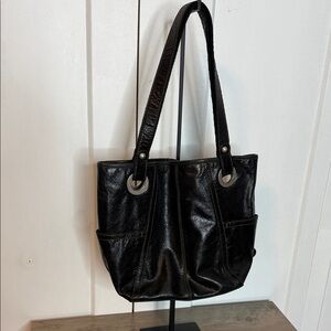 Fossil | Black Leather Tote Bag